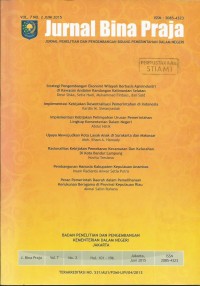 Image of Jurnal Bina Praja : Jurnal Penelitian dan Pengembangan Bidang Pemerintah dalam Negeri