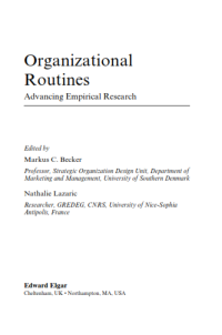 Image of Organizational Routines : Advancing Empirical Research