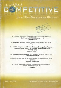Competitive: Jurnal Ilmu Manajemen dan Akutansi