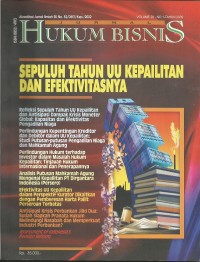 Jurnal Hukum Bisnis : Sepuluh Tahun UU Kepailitan dan Efektivitasnya