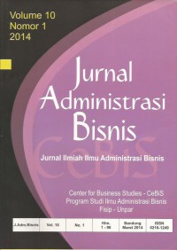 Jurnal Administrasi Bisnis : Jurnal Ilmiah Ilmu Administrasi Bisnis