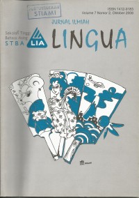 Jurnal Ilmiah Lingua : Pusat Peneltian dan Pengabdian pada Masyarakat Sekolah Tinggi Bahasa Asing LIA Jakarta