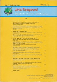 Transparansi : Memajukan Good Governance Melalui Transparansi