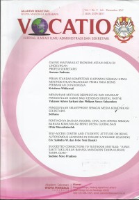 Vocatio : Jurnal Ilmiah Ilmu Administrasi dan Sekretari
